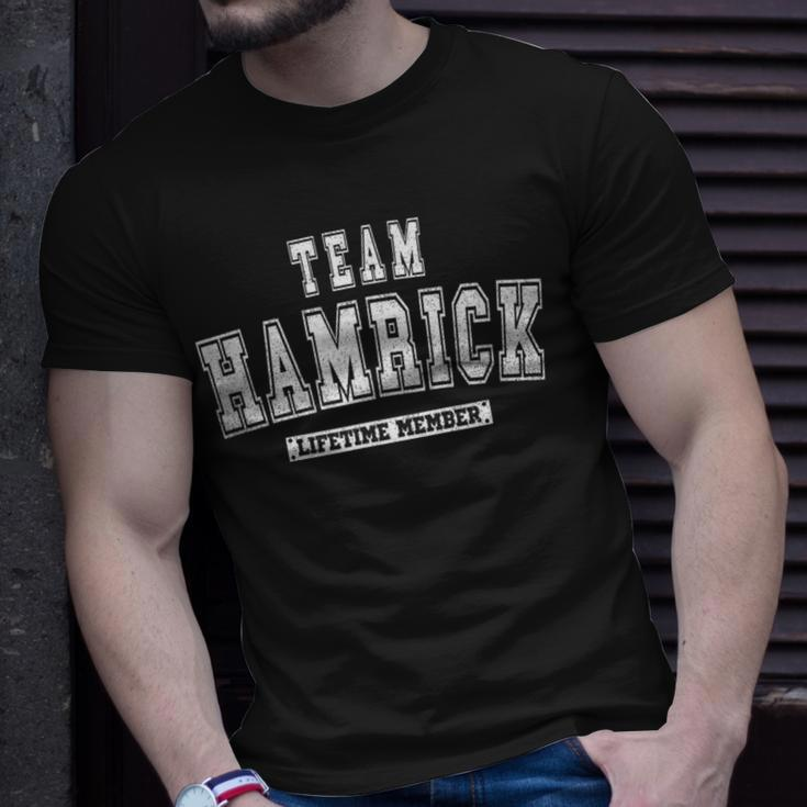 Team Hamrick Lifetime Member Family Last Name T-Shirt Gifts for Him