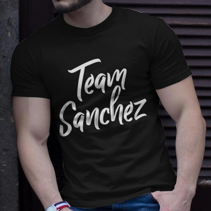 Team Sanchez Last Name Of Sanchez Family Brush Style T-Shirt Gifts for Him