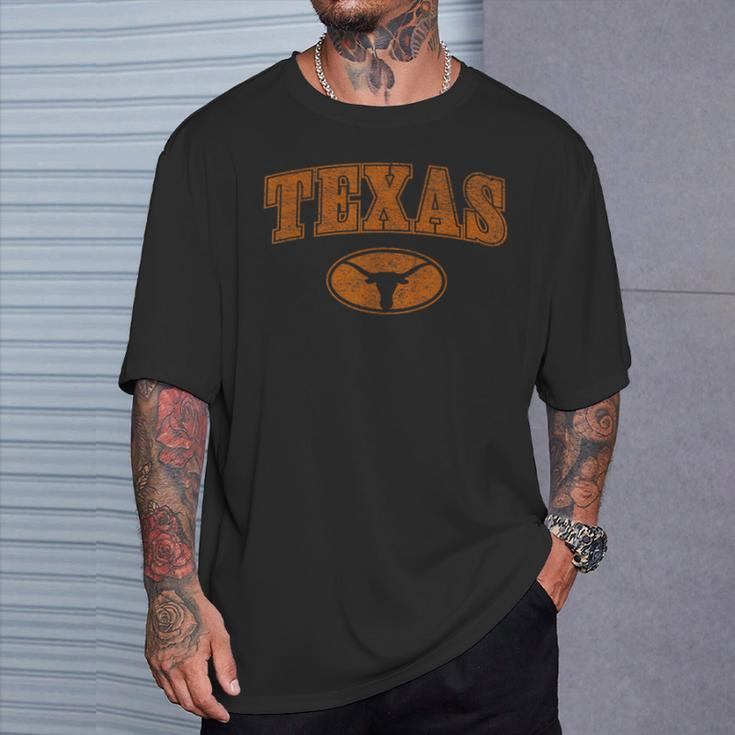 Texas Pride Varsity Town Blank Space Distressed T-Shirt Gifts for Him