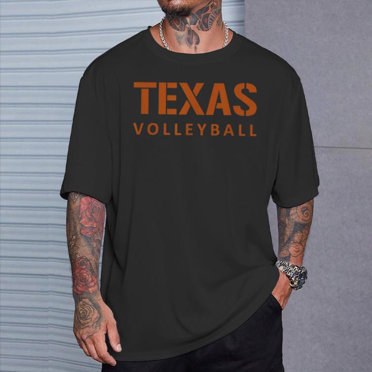 Texas Volleyball Block Style T-Shirt Gifts for Him