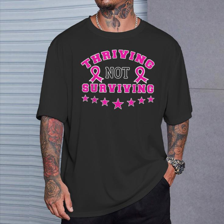 Thriving Not Surviving Cancer Awareness Memes T-Shirt Gifts for Him