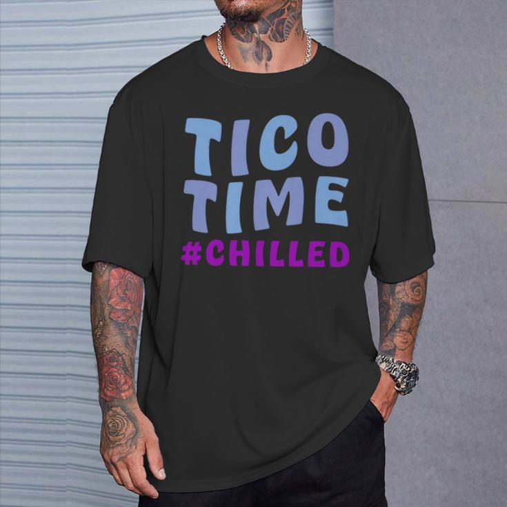 Tico Time Chilled Surf Culture Costa Rican Surfers T-Shirt Gifts for Him