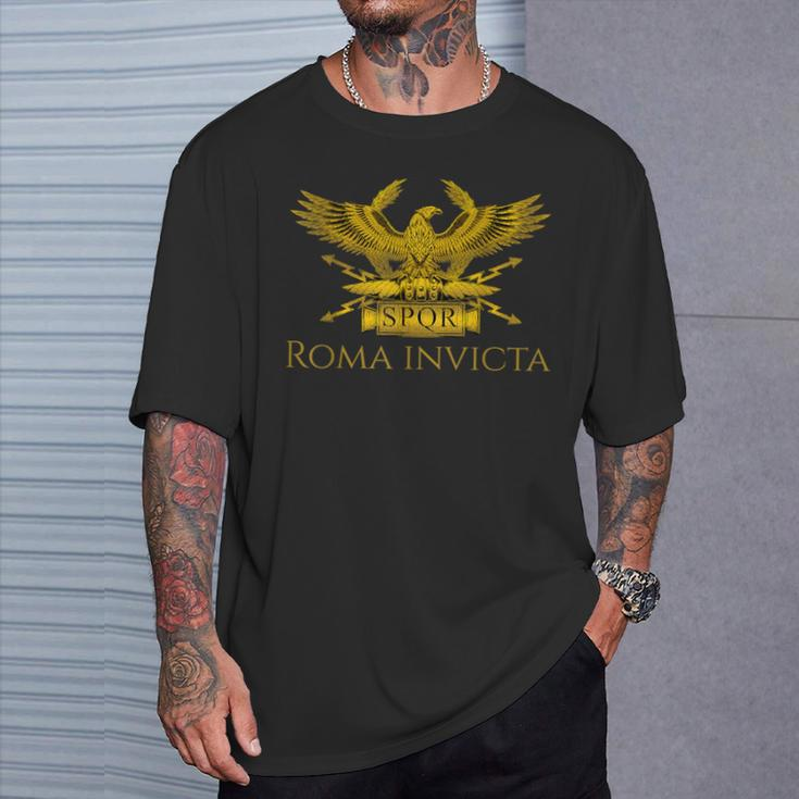History Of Ancient Rome Spqr Roman Eagle Roma Invicta T-Shirt Geschenke für Ihn