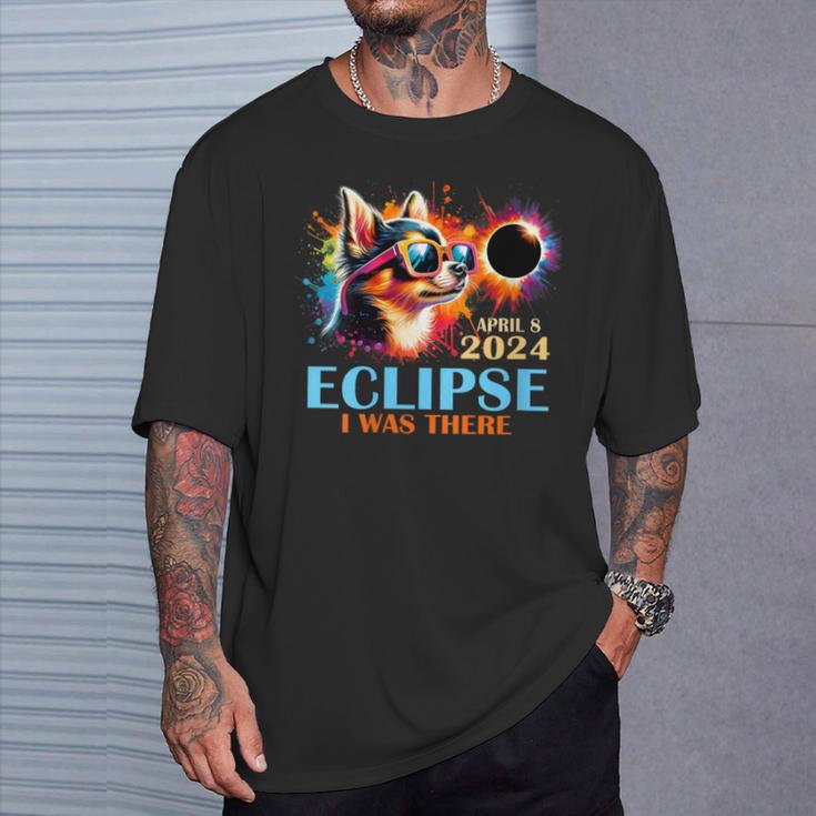 Total Solar Eclipse 2024 Chihuahua Dog I Was There T-Shirt Gifts for Him