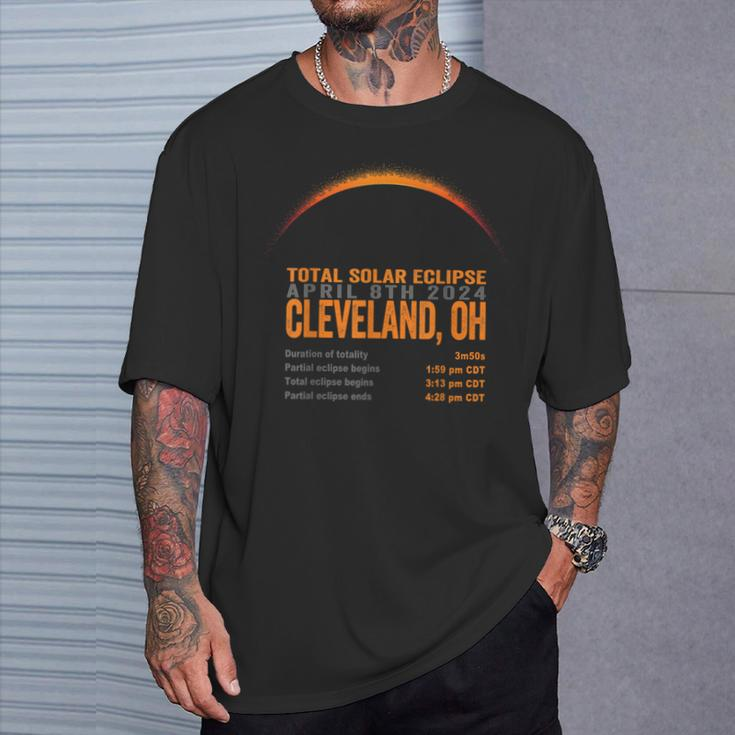 Total Solar Eclipse 2024 Cleveland Ohio Path Of Totality T-Shirt Gifts for Him