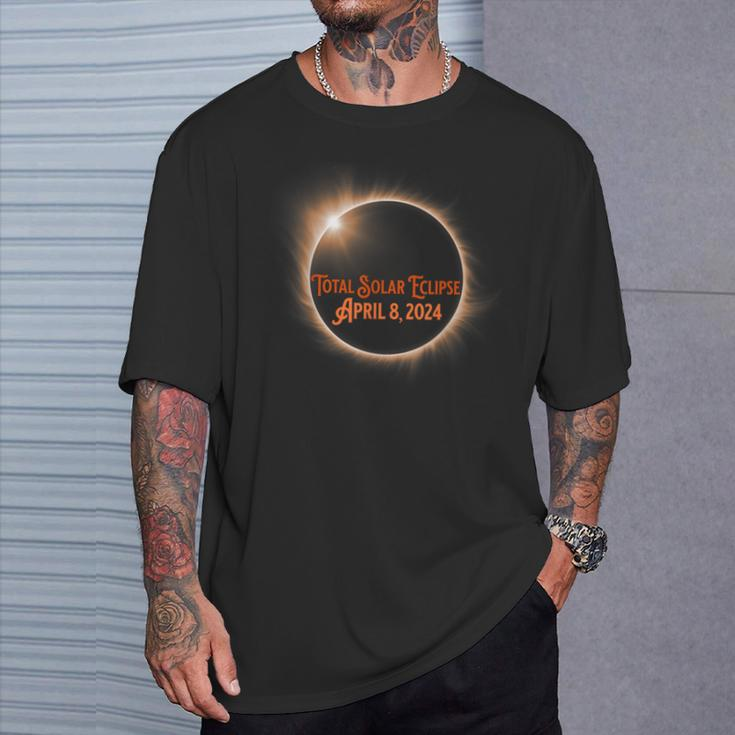 Total Solar Eclipse 2024 Illinois Pennsylvania Ohio New York T-Shirt Gifts for Him