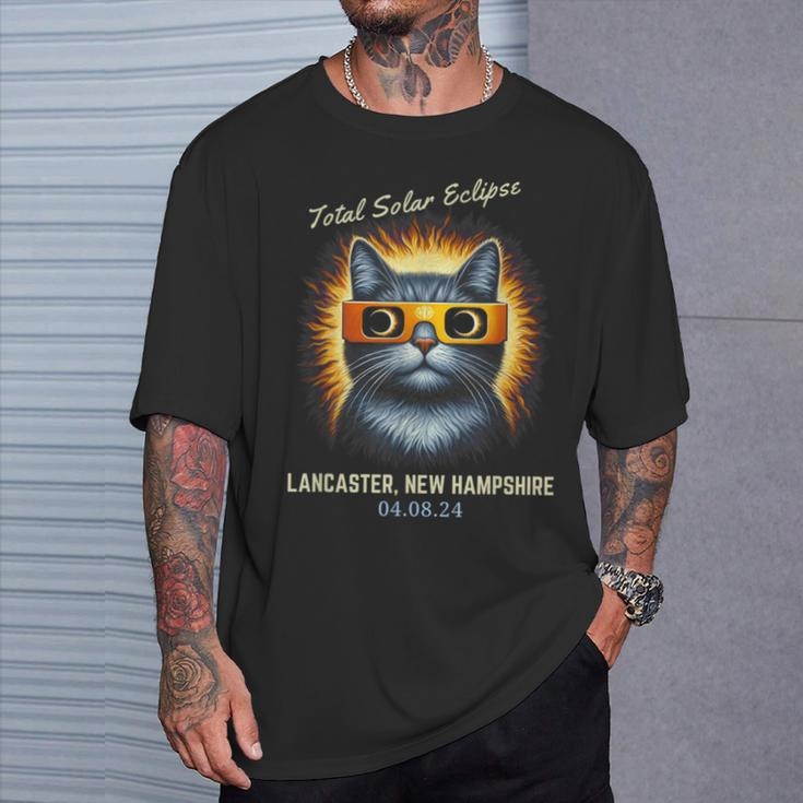 Total Solar Eclipse 2024 Lancaster New Hampshire Cat Lover T-Shirt Gifts for Him