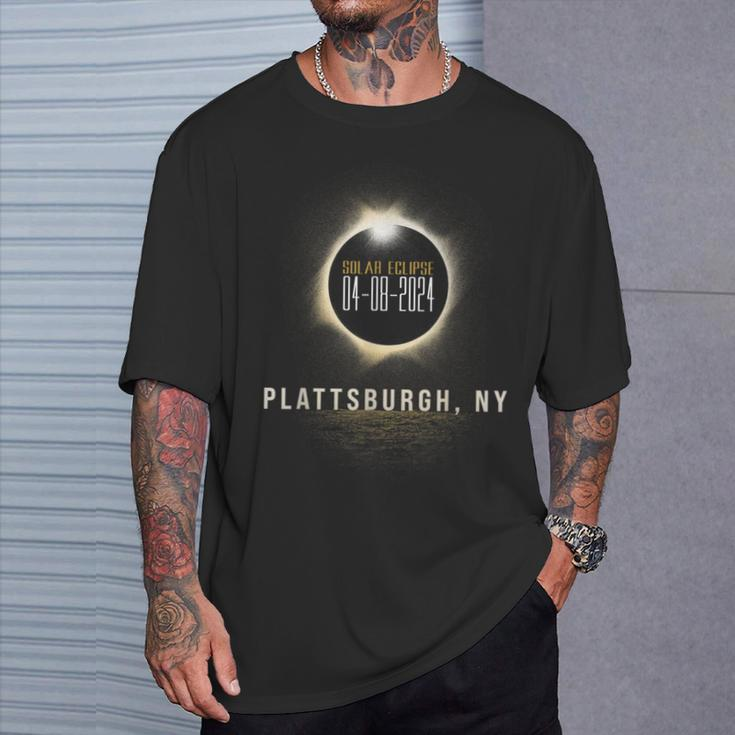 Total Solar Eclipse 2024 Plattsburgh Ny Totality Path T-Shirt Gifts for Him