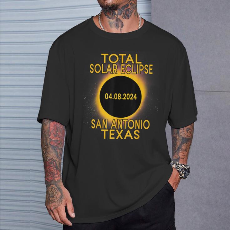 Total Solar Eclipse 2024 San Antonio Texas Path Of Totality T-Shirt Gifts for Him