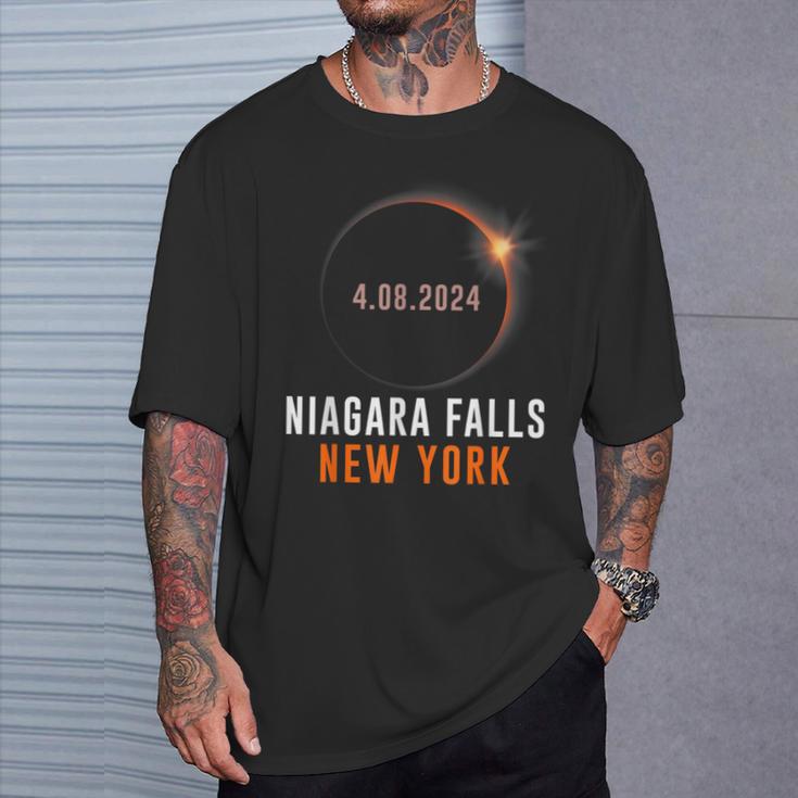 Total Solar Eclipse 2024 Totality Niagara Falls New York T-Shirt Gifts for Him