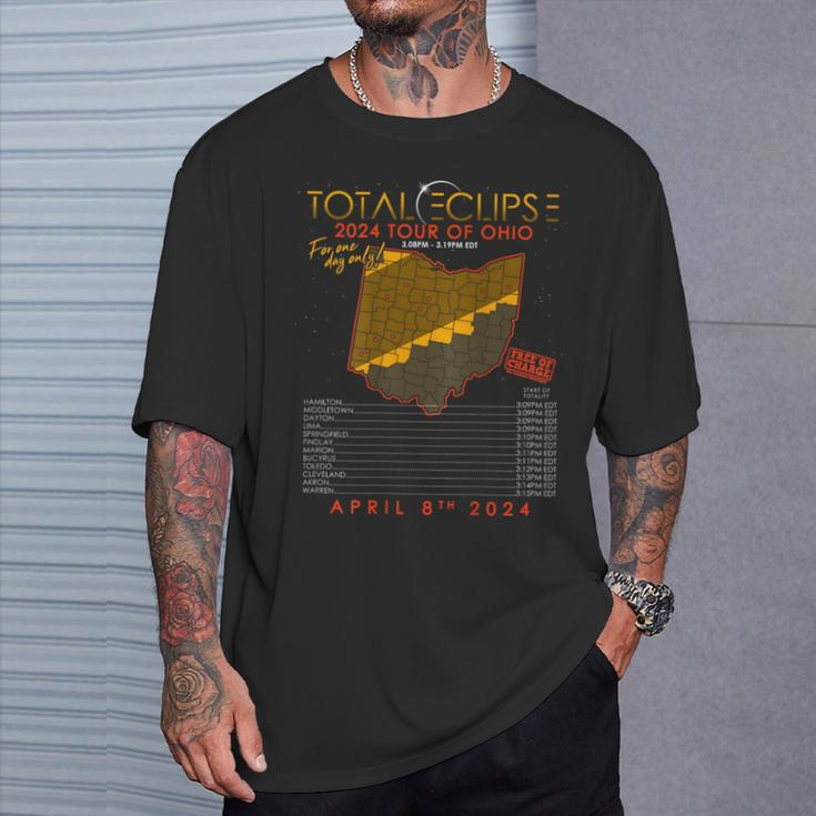 Total Solar Eclipse 2024 Tour Of Ohio April 8Th T-Shirt Gifts for Him