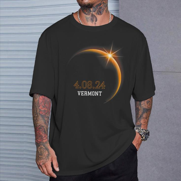 Total Solar Eclipse 2024 Vermont Totality Spring 40824 T-Shirt Gifts for Him