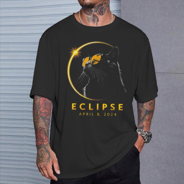 Total Solar Eclipse April 08 2024 Totality Cat Lovers T-Shirt Gifts for Him