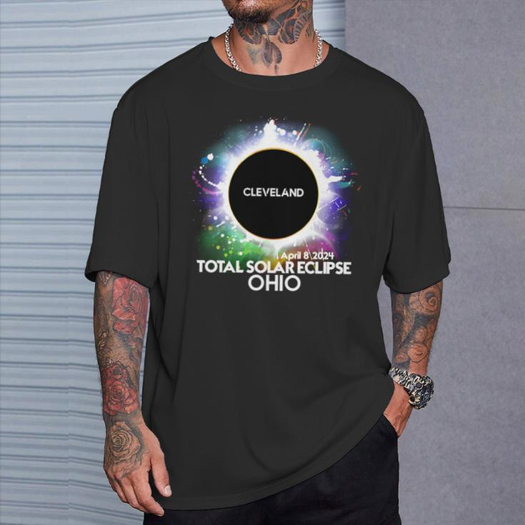Total Solar Eclipse Cleveland Ohio 2024 Colorful Totality T-Shirt Gifts for Him