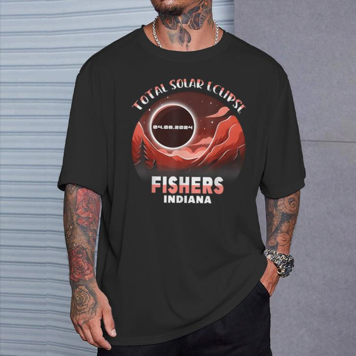 Total Solar Eclipse Fishers Indiana 04 08 2024 T-Shirt Gifts for Him
