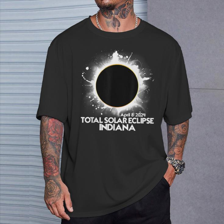 Total Solar Eclipse Indiana April 8 2024 American Totality T-Shirt Gifts for Him