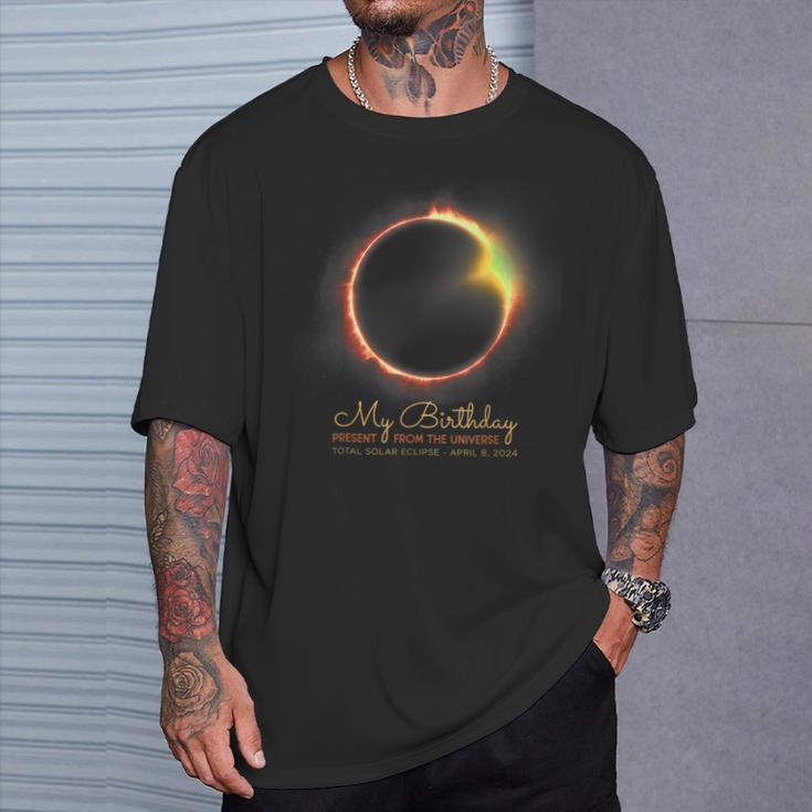 Total Solar Eclipse It's My Birthday April 8 2024 T-Shirt Gifts for Him