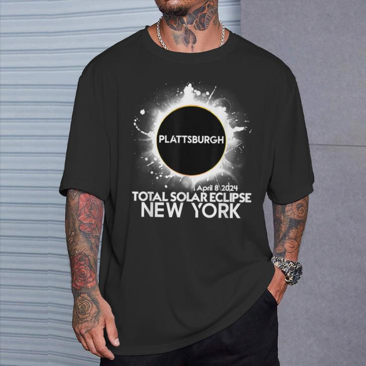Total Solar Eclipse Plattsburgh New York 2024 Totality T-Shirt Gifts for Him