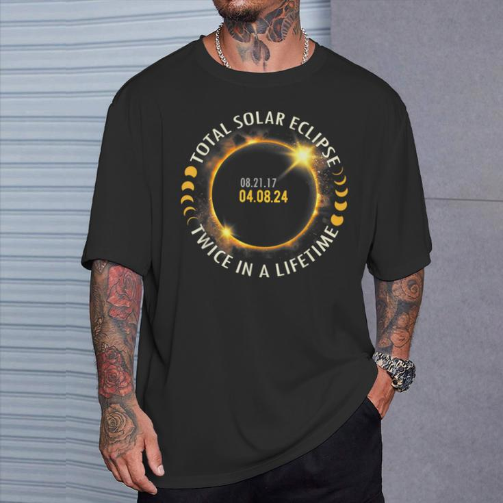 Total Solar Eclipse Twice In A Lifetime 082117 040824 T-Shirt Gifts for Him