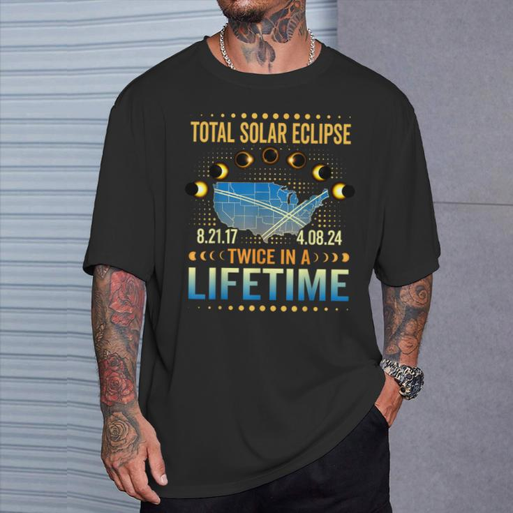Total Solar Eclipse Twice In A Lifetime 2024 Total Eclipse T-Shirt Gifts for Him
