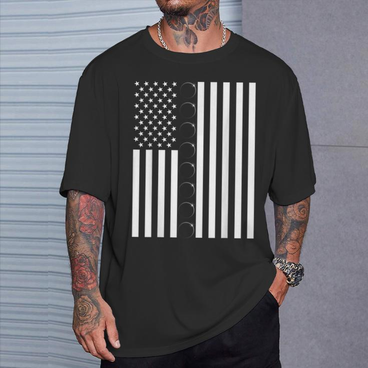 Total Solar Eclipse Us American Flag 04082024 Totality T-Shirt Gifts for Him