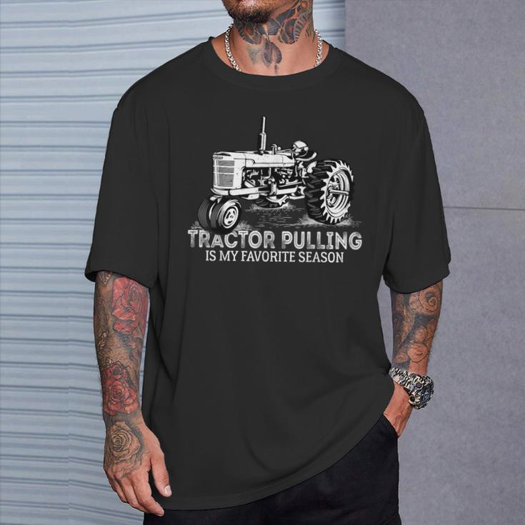 Tractor Pulling Is My Favorite Season Retro Vintage Tractor T-Shirt Gifts for Him