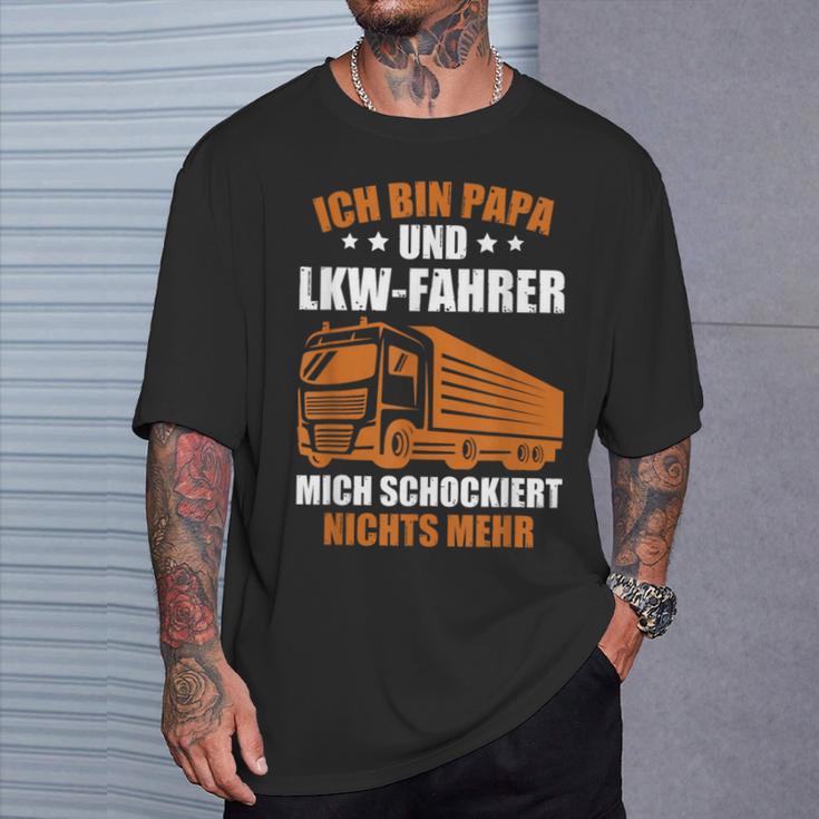 Truckeratertag Lkw-Fahrer Ich Bin Papa Und Lkwfahrer Truck T-Shirt Geschenke für Ihn