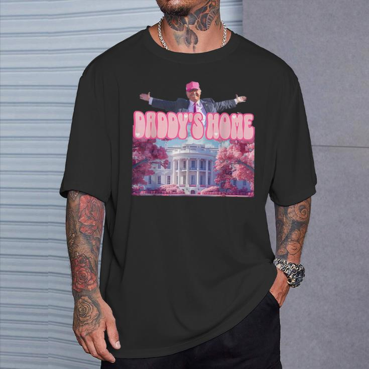 Trump 2024 Take America Back Daddy's Home Trump Pink 2024 T-Shirt Gifts for Him