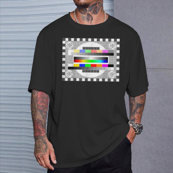 Tv Test Pattern Nerd Geek T-Shirt Gifts for Him