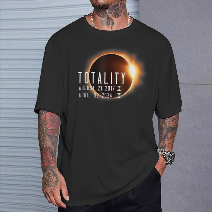 Twice In A Lifetime Totality Solar Eclipse 2017 & 2024 T-Shirt Gifts for Him