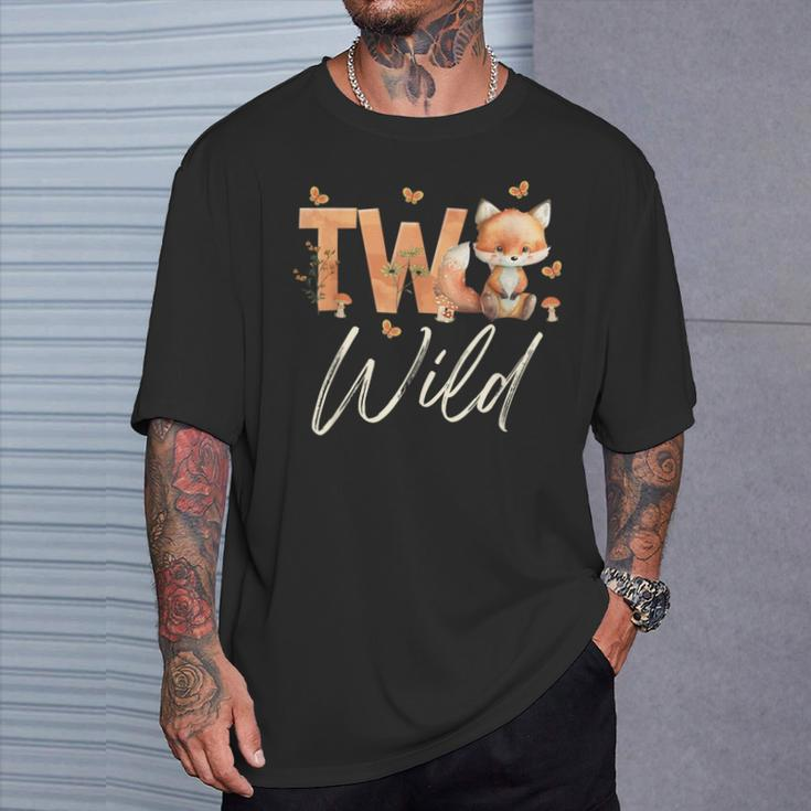 Two Wild Fox Woodland Animal 2Nd Birthday 2 Year Old T-Shirt Gifts for Him
