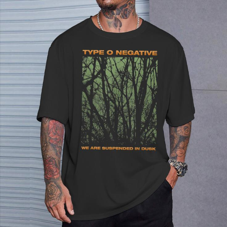 Type Negative Tree We Are Suspend In Dark T-Shirt Gifts for Him