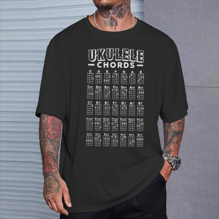 Ukulele Chords Instrument Music Lover Vintage T-Shirt Gifts for Him