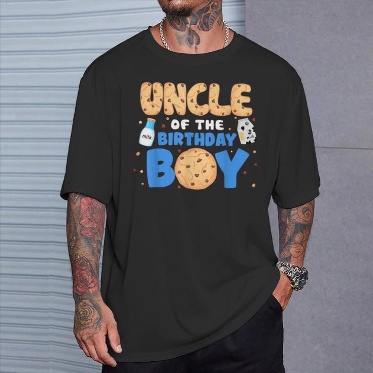 Uncle Of The Birthday Boy Milk And Cookies 1St Birthday T-Shirt Gifts for Him