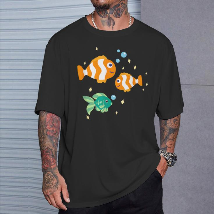 Unterwasserwelt Mit Fischen Und Meerestieren T-Shirt Geschenke für Ihn