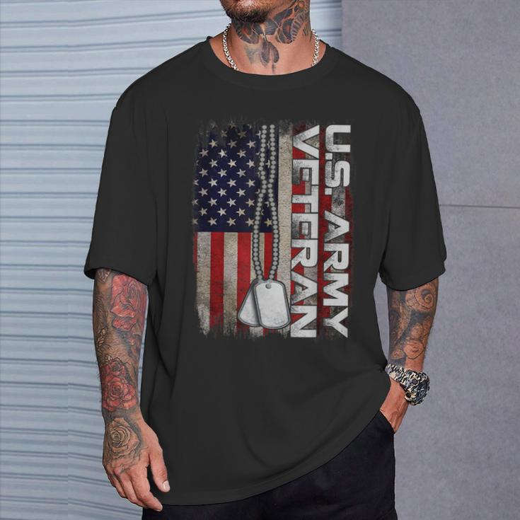 Us Army Veteran America Flag Vintage Army Veteran T-Shirt Gifts for Him