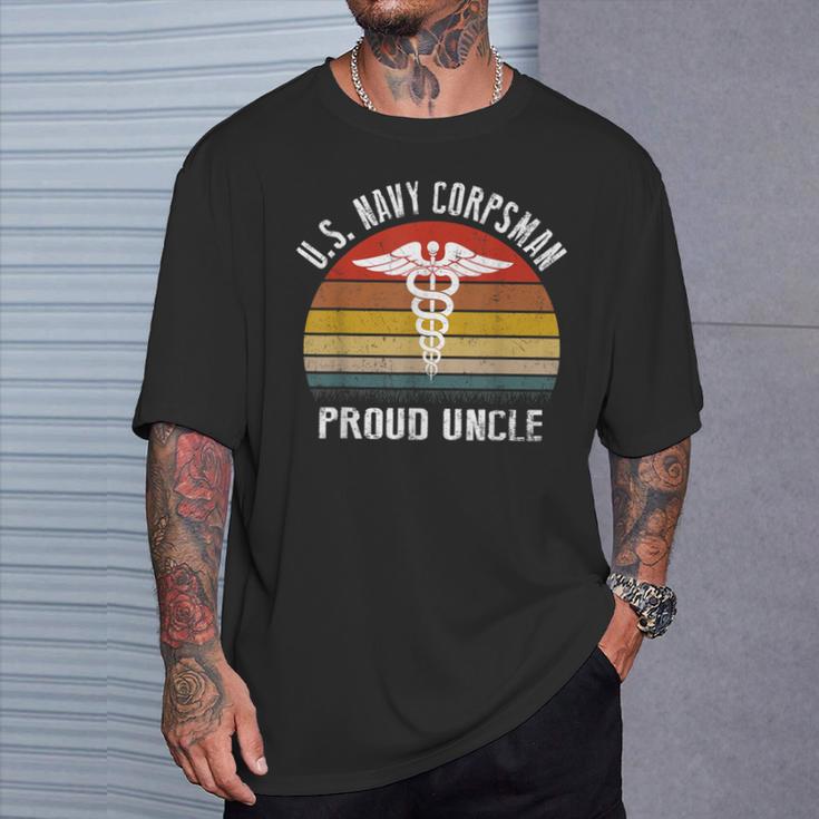 Us Navy Corpsman Proud Uncle Vintage T-Shirt Gifts for Him