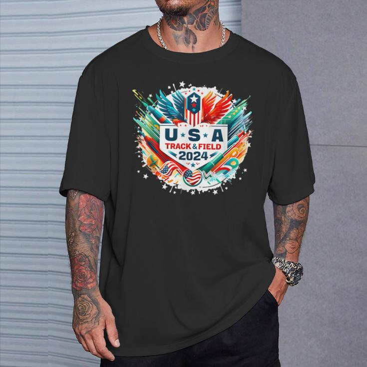 Usa 2024 Go United States Running American Sport 2024 Usa T-Shirt Gifts for Him