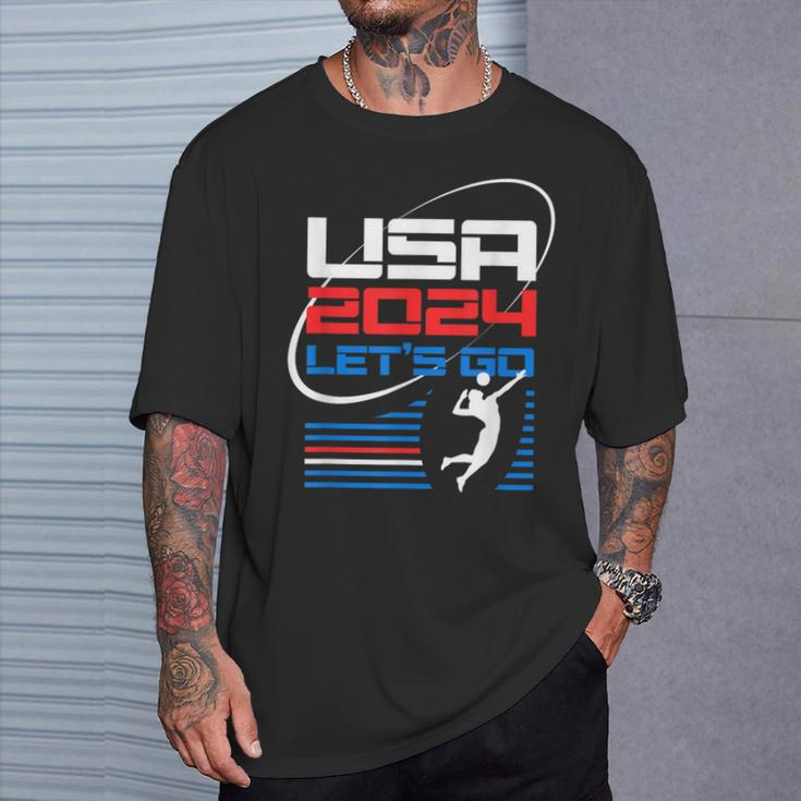 Usa 2024 United States American Sport 2024 Volleyball T-Shirt Gifts for Him