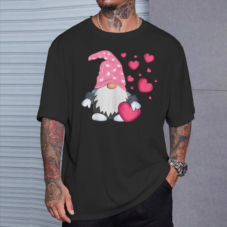 Valentine's Day Gnome Love Holding Red Heart T-Shirt Gifts for Him