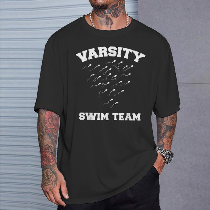 Varsity Swim Team Swimming Sperm T-Shirt Gifts for Him
