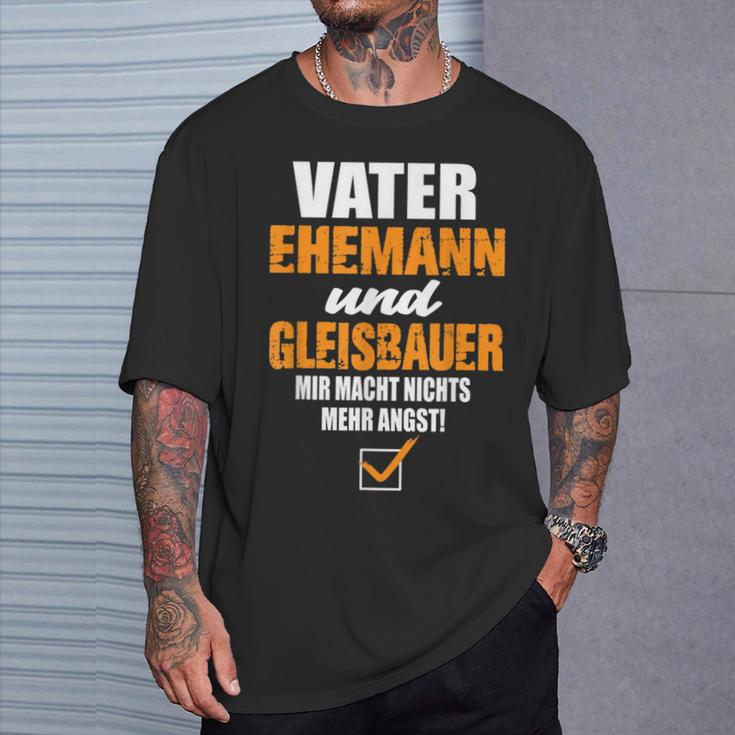 Vater Ehemann Und Gleisbauer Gleisbau Eisenbahn Eisenbahner T-Shirt Geschenke für Ihn