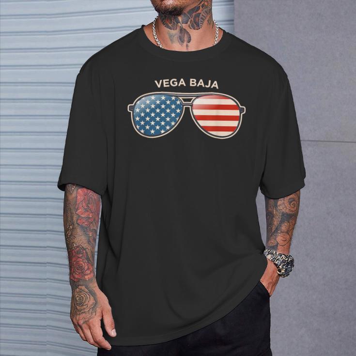 Vega Baja Pr Vintage Us Flag Sunglasses T-Shirt Gifts for Him