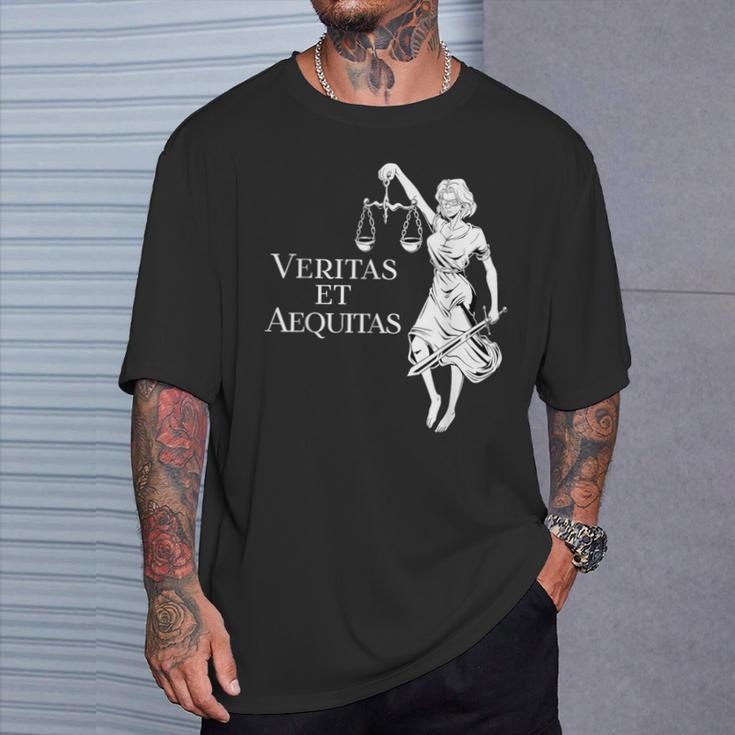 Veritas Et Aequitas Goddess Lady Justice T-Shirt Gifts for Him