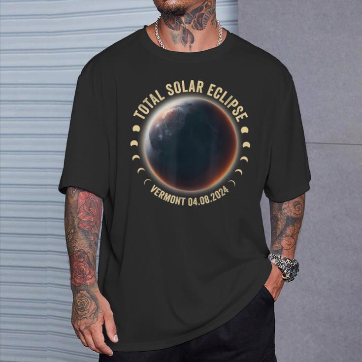 Vermont Total Solar Eclipse April 8 2024 Astronomy Fans T-Shirt Gifts for Him