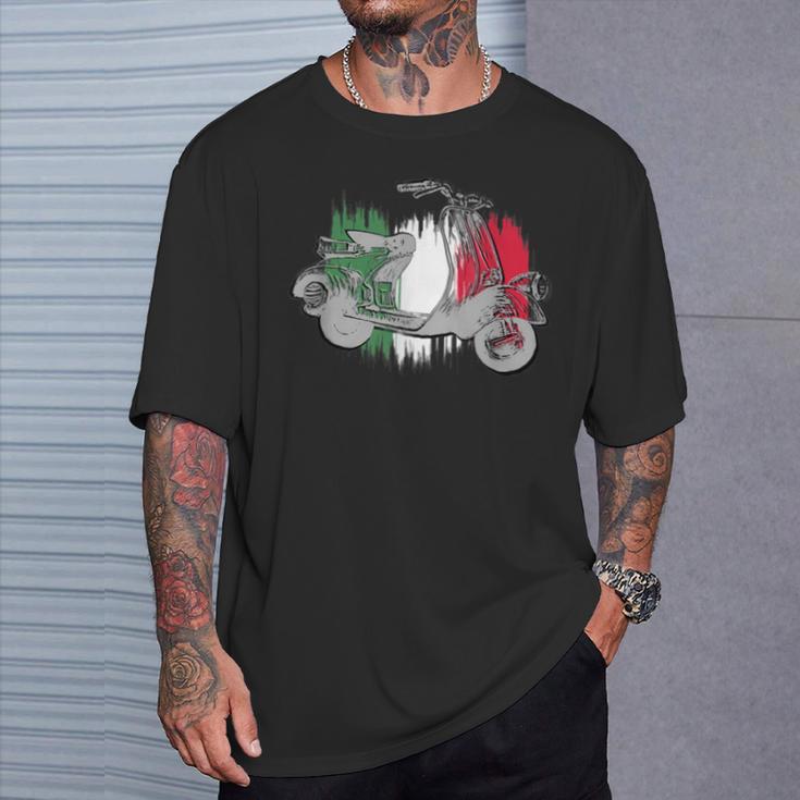 Vespa Scooter Vintage Retro Italian Flag T-Shirt Geschenke für Ihn