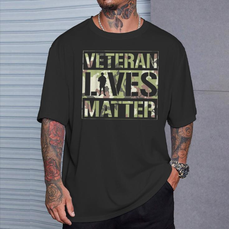 Veteran Lives Matter Camo Veteran Lives Matter T-Shirt Gifts for Him