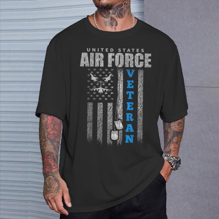 Veteran Of The Us Air Force Usa Flag Veterans T-Shirt Gifts for Him