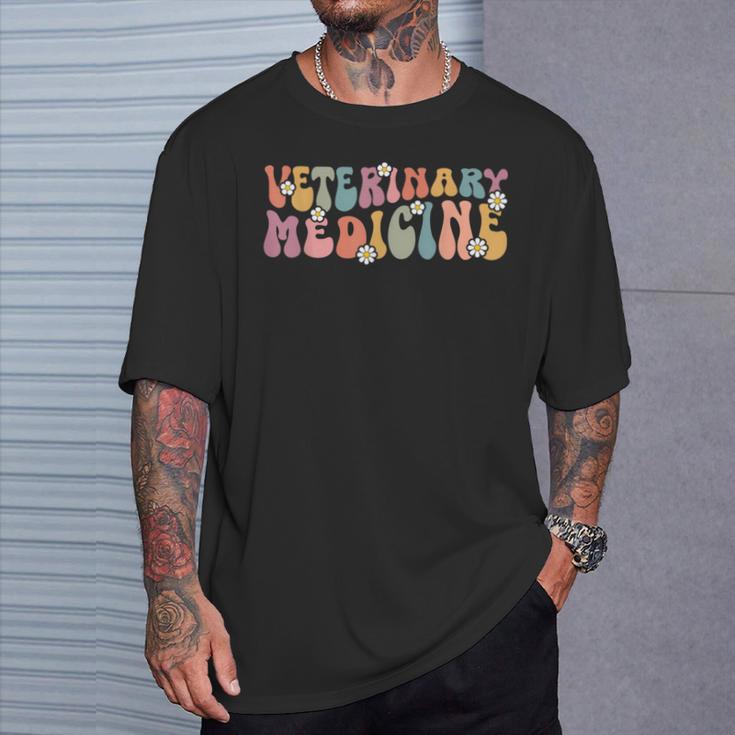 Veterinary Medicine Vet Med Veterinarian Vet Tech Groovy T-Shirt Gifts for Him