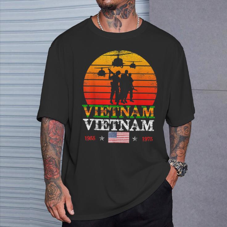 Vietnam Veteran Helicopter Bell Uh1 Huey Vintage T-Shirt Gifts for Him